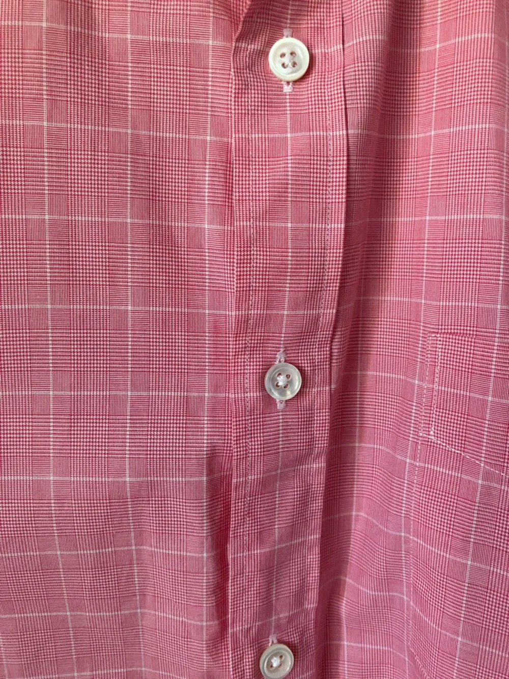 Thomas Mason Shirtings for J.Crew Ludlow style XL pink windowpane cotton shirt